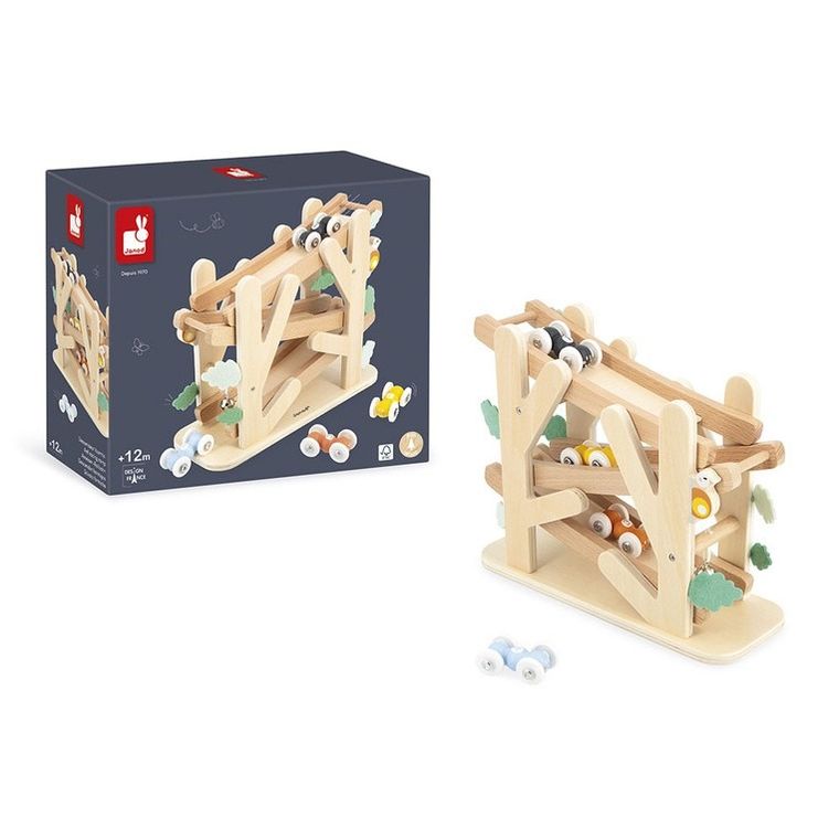Janod, Sweet Cocoon, drewniany kulodrom, rampa wyścigowa dla mrówek