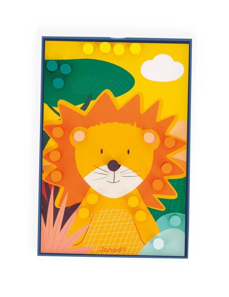 Janod, Układanka drewniana, mozaika, zwierzątka