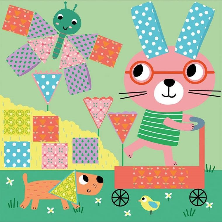 Janod, Wycinanki przyklejanki, zestaw kreatywny