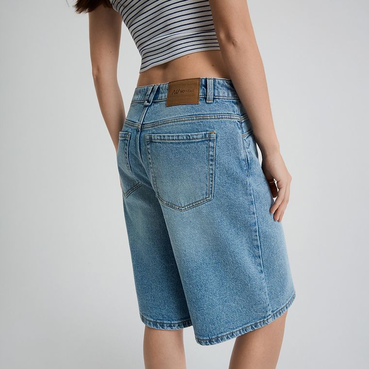 Jeansowe bermudy unisex z regulacją NOWEAR