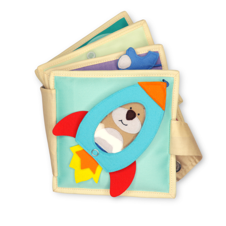 Jolly Designs. Rakieta. Książeczka sensoryczno-manipulacyjna