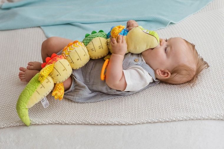 JollyBaby, Krokodyl Oskar z miarką, zabawka sensoryczna