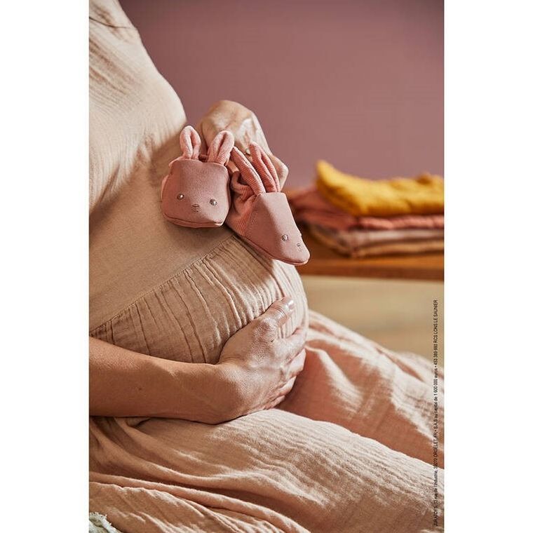 Kaloo, Lapinoo, Królik, zestaw prezentowy 3w1, komforter + gryzak + buciki, ceglany