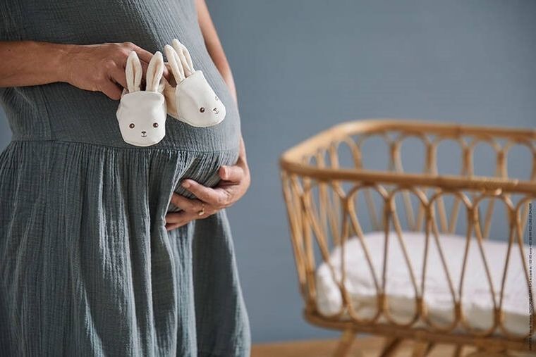 Kaloo, Lapinoo, Królik, zestaw prezentowy 3w1, komforter + gryzak + buciki, kremowy