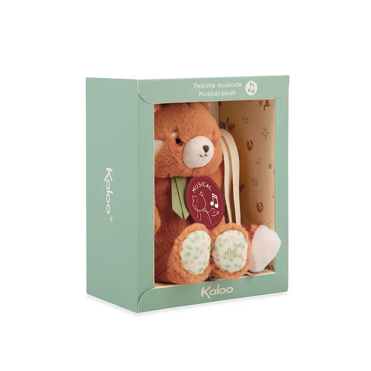 Kaloo, Petit Songe, Ruda Panda, przytulanka z pozytywką w pudełku, 20 cm