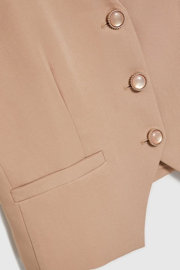 Kamizelka damska, brązowa, Moodo