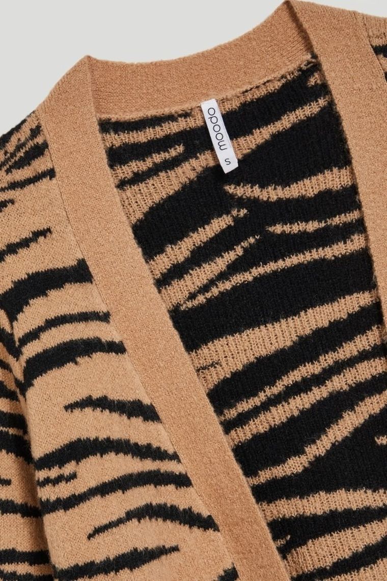 Kardigan damski, beżowy, Moodo