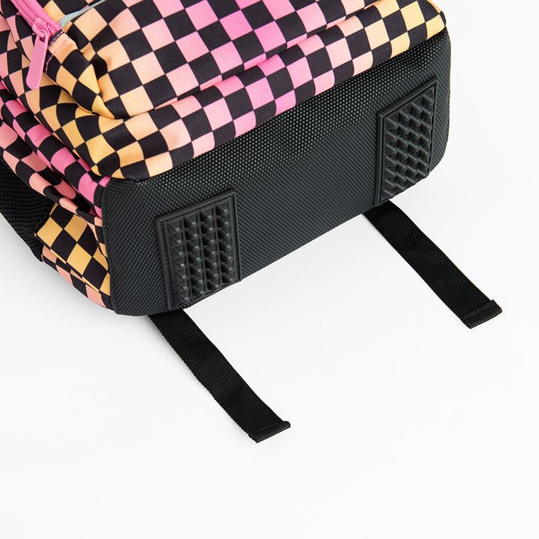 Kayokki, plecak szkolny, 2-komorowy, Szachownica różowo-pomarańczowa