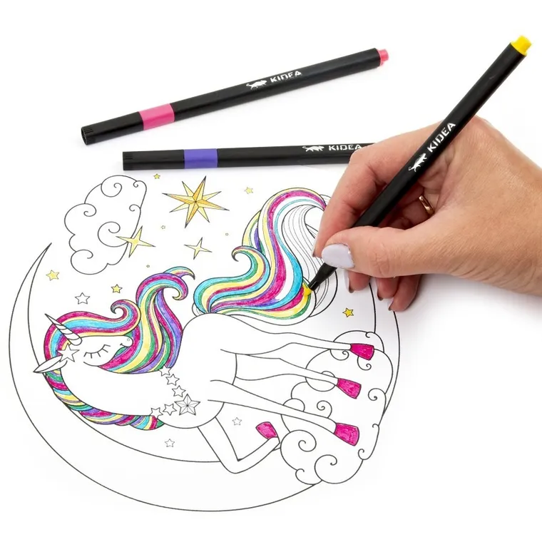 Kidea, flamastry kwadratowe w metalowym pudłeku, 24 kolory