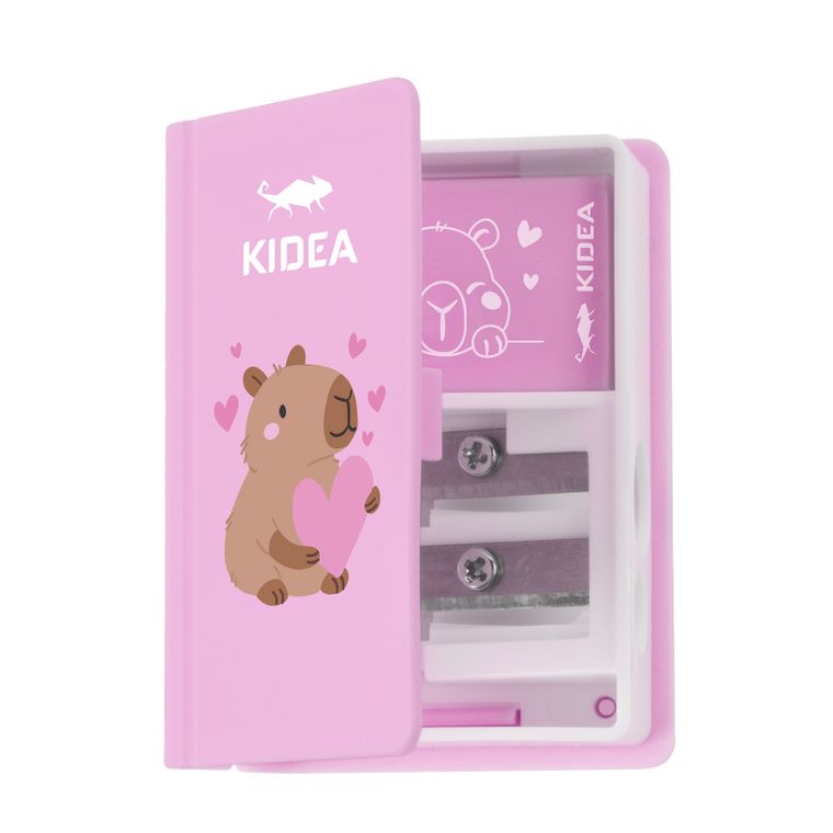 Kidea, temperówka podwójna z gumką, cute, 1 szt.