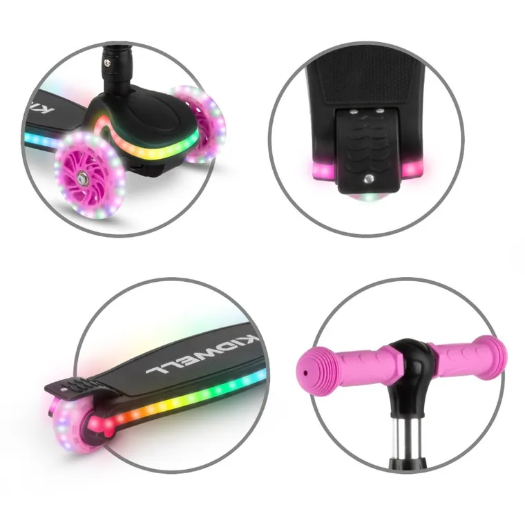 Kidwell, Lumo, hulajnoga 3-kołowa LED, balansowa, pink