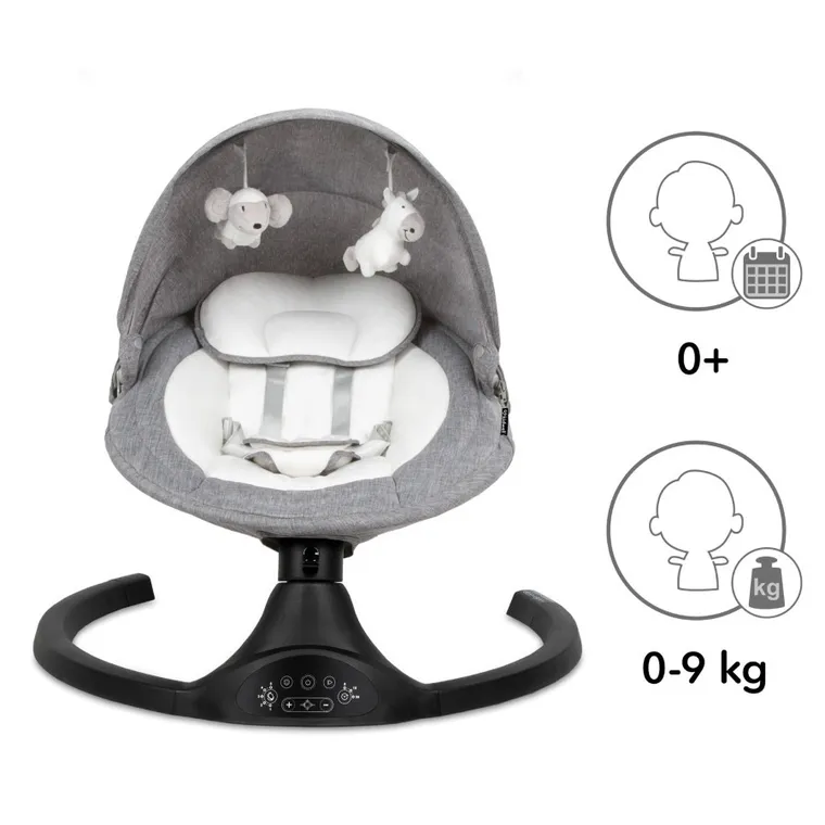 Kidwell, Luxi, bujaczek leżaczek 2w1, elektryczny, dark melange/black