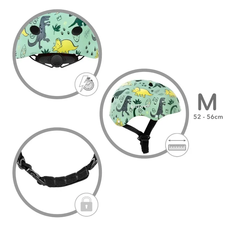 Kidwell, Orix Plus, kask ochronny, dinozaur, rozmiar M, 52-56 cm