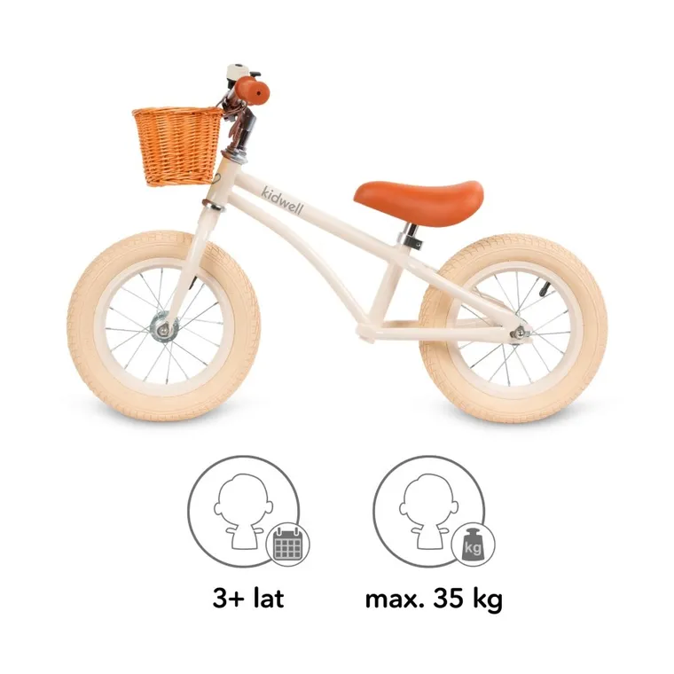 Kidwell, Rebel, rowerek biegowy, klasyczny kremowy