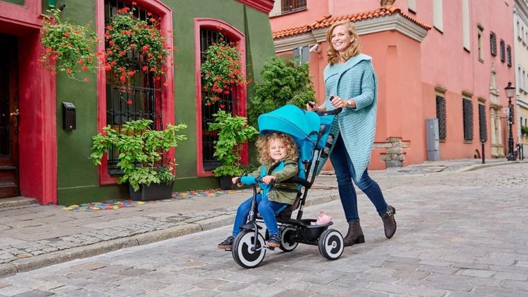 Kinderkraft, Aston, rowerek trójkołowy, Turquoise