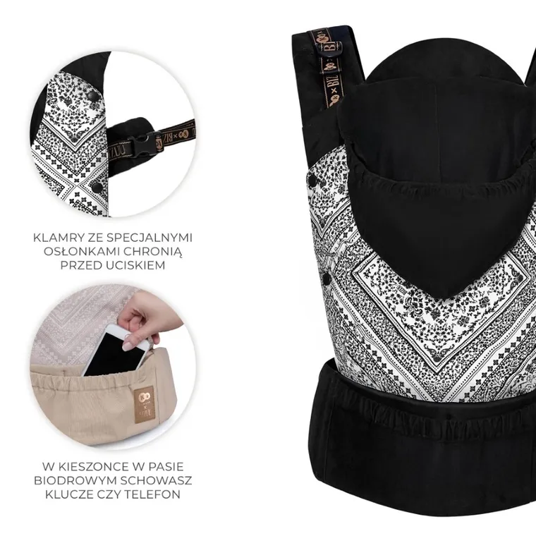 Kinderkraft, Bizuu, Huggy, nosidełko ergonomiczne, Lunar Black