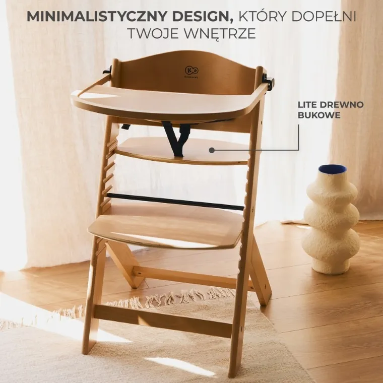 Kinderkraft, Enock, krzesełko do karmienia + bujaczek, Calmee, Grey