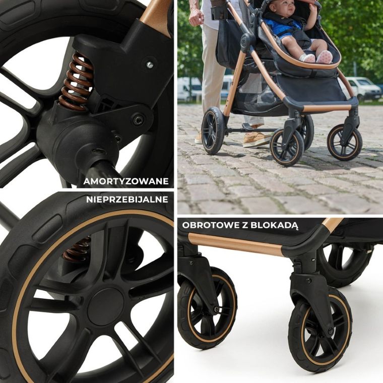 Kinderkraft, Esme, wózek wielofunkcyjny, 2w1, pure black