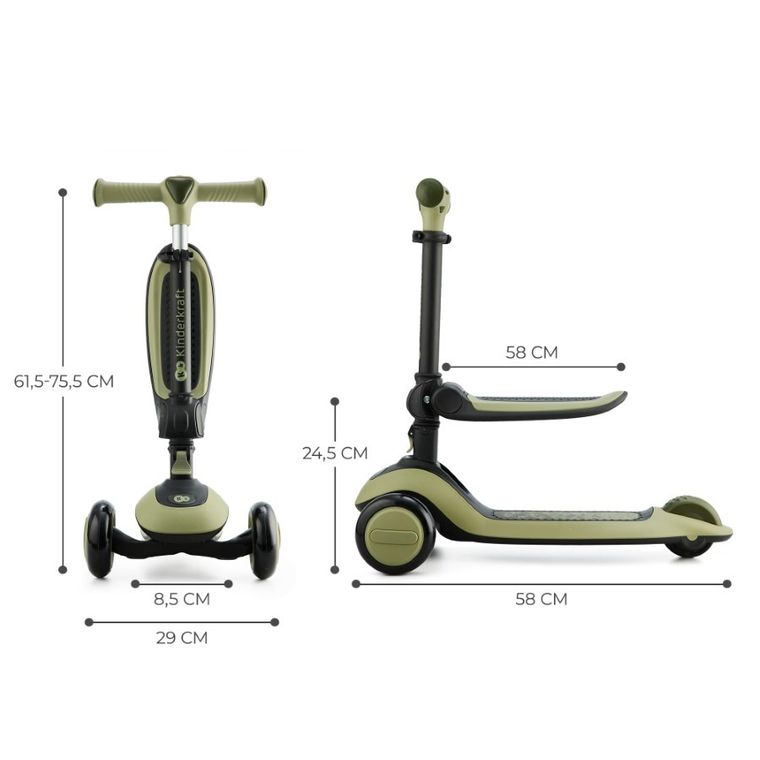Kinderkraft, Halley, hulajnoga 2w1, Grassland Green