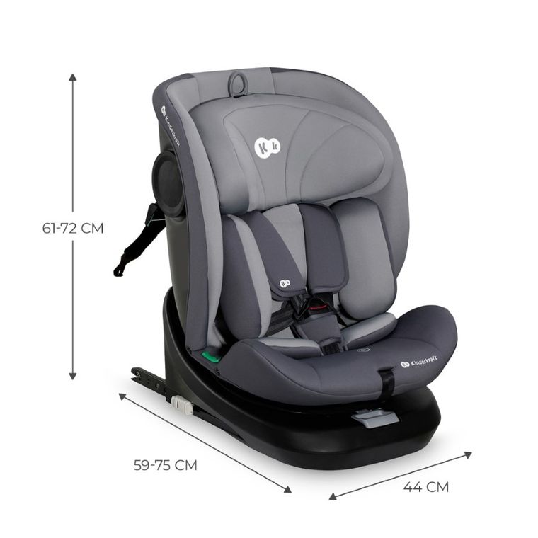 Kinderkraft, I-Grow, fotelik samochodowy, I-size, Grey, 40-150 cm