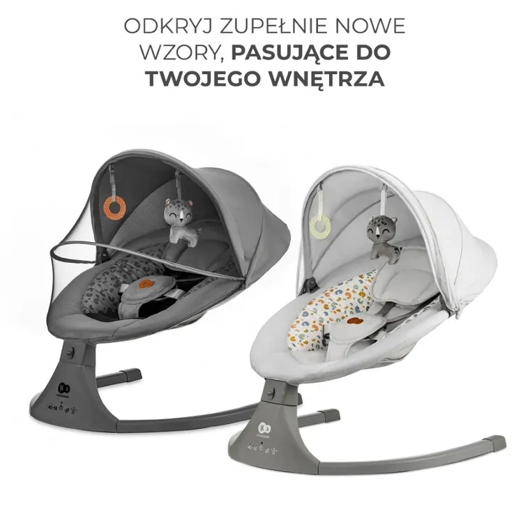 Kinderkraft, Lumi 2, leżaczek bujaczek, Dark Grey