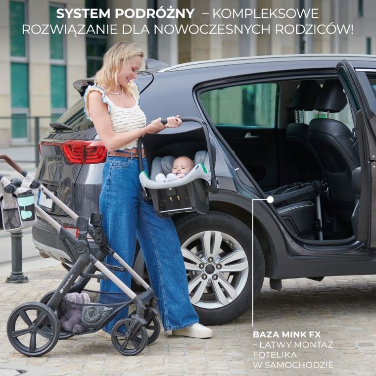 Kinderkraft, Moov 2, Air Wheels, wózek wielofunkcyjny 4w1, Pure Black