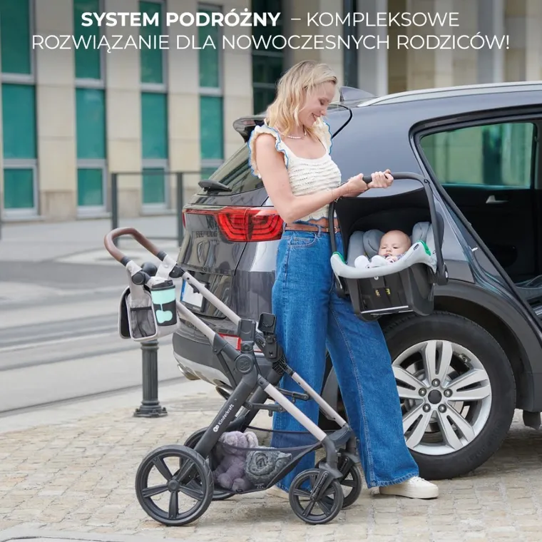 Kinderkraft, Moov 2 Air, wózek wielofunkcyjny, 3w1, Pure Black