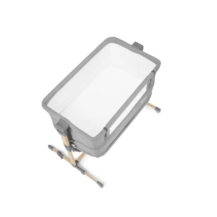 Kinderkraft, Neste Grow, łóżeczko dostawne, light grey, full wood