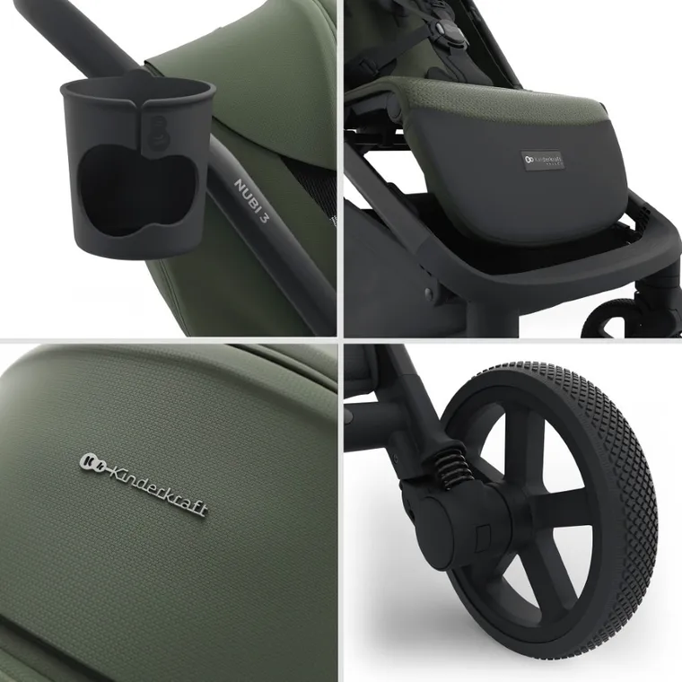 Kinderkraft, Nubi 3, wózek spacerowy, Mystic Green