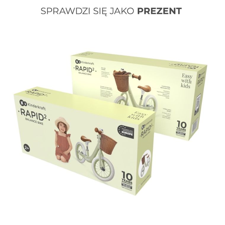 Kinderkraft, Rapid 2, rowerek biegowy, savannah green