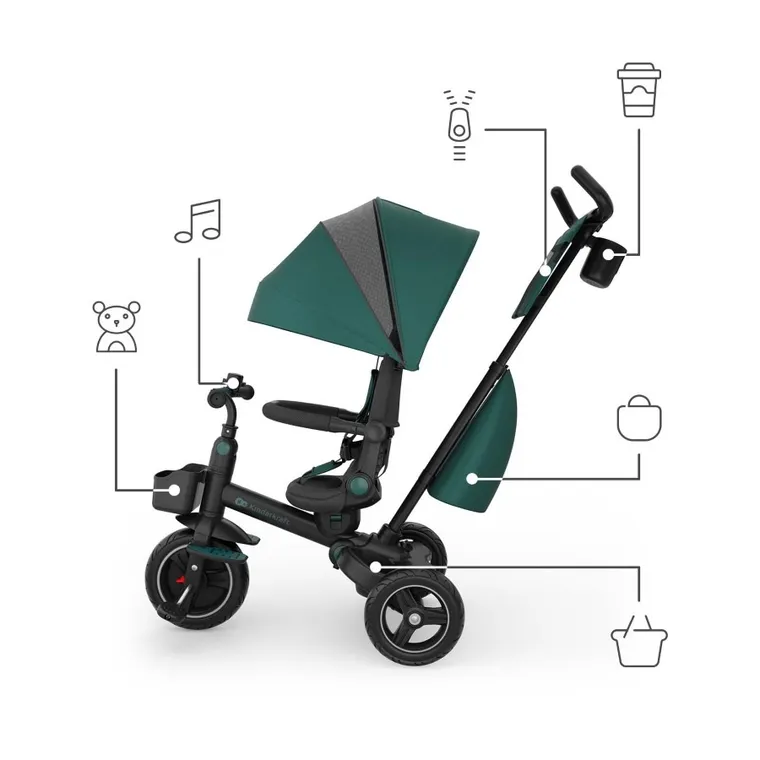 Kinderkraft, Spinstep 2 Plus, rowerek trójkołowy 6w1, Green