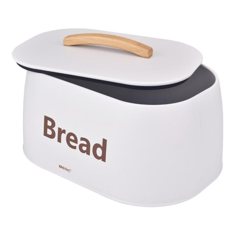 Kinghoff, chlebak, pojemnik na pieczywo, stalowy, biały, kh-1947