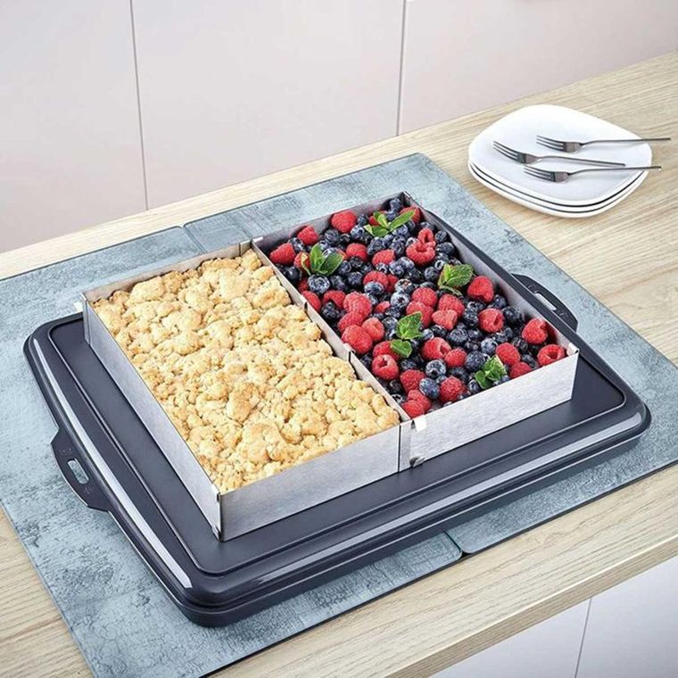 Kinghoff, forma regulowana, rant do ciast tortów, prostokątna