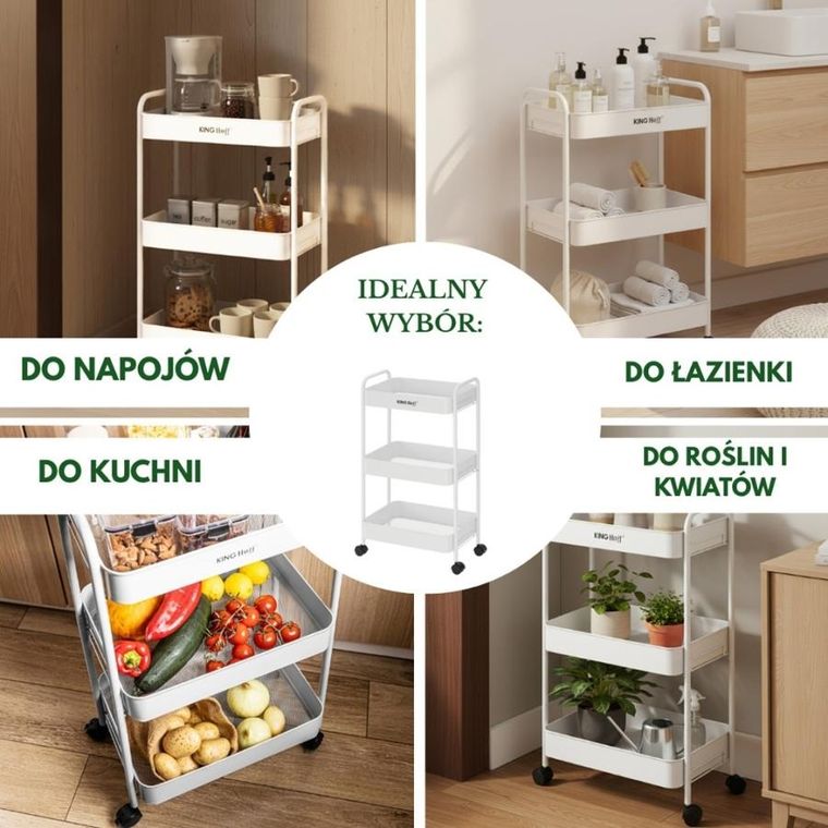 Kinghoff, mobilny barek, regał wielofunkcyjny, kh-1942