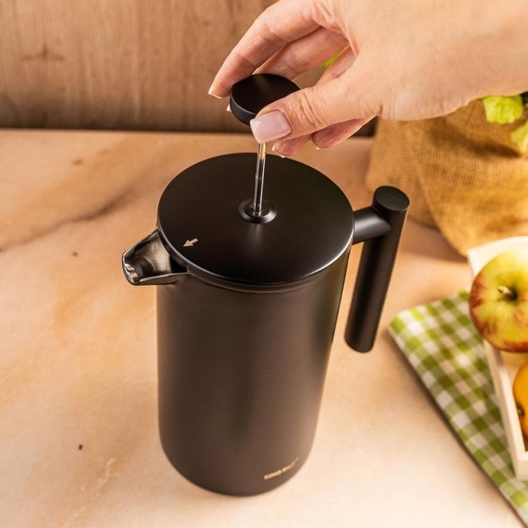 Kinghoff, stalowy zaparzacz tłokowy do kawy, herbaty, 1l, kh-1996