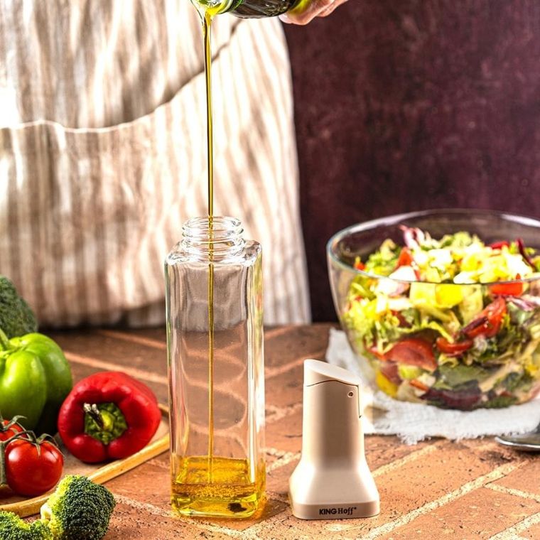 Kinghoff, szklana butelka z nalewakiem do octu i oliwy, 500 ml, kh-2004