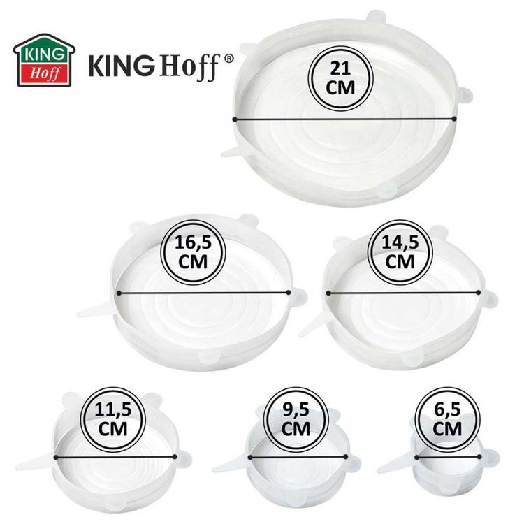 Kinghoff, zestaw pokrywek silikonowych, 6 szt., KH-1902