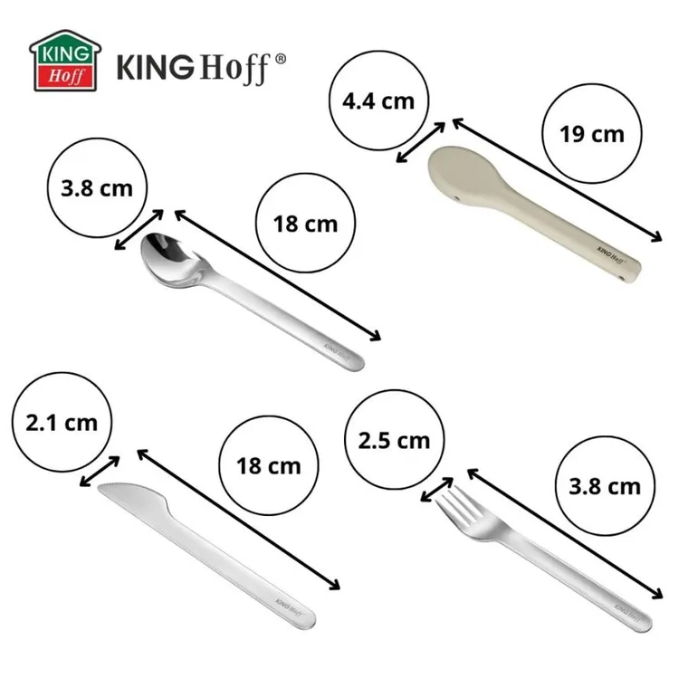 Kinghoff, zestaw sztućców w etui do lunch boxów, kh-1954