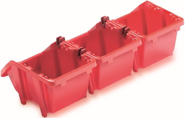 Kistenberg, zestaw pojemników warsztatowych, Bineer short, 10 szt., czerwony