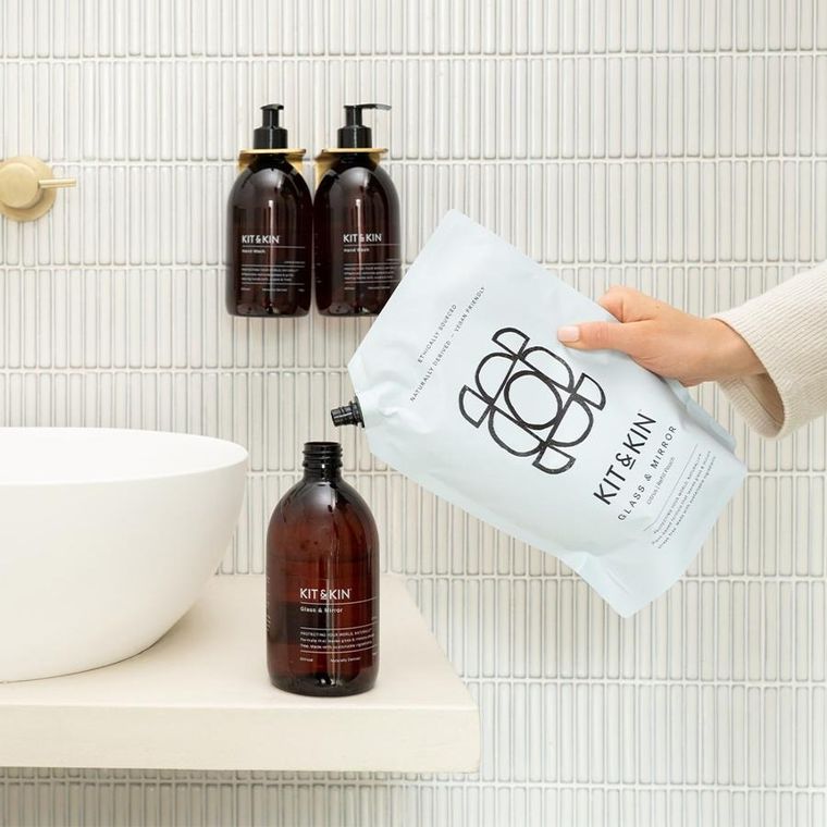 Kit & Kin, naturalny płyn do mycia szyb i luster, o zapachu grejpfruta, 1l