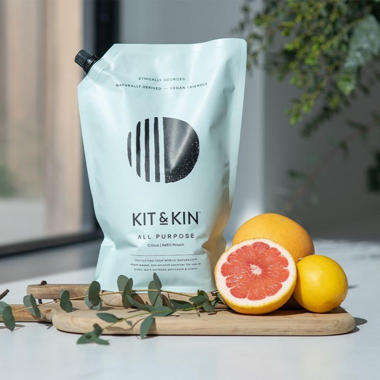 Kit & Kin, naturalny uniwersalny płyn do sprzątania domu, o zapachu cytrusów, 1l