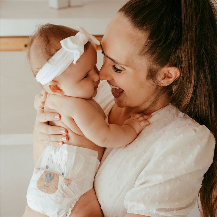 Kit and Kin, biodegradowalne pieluszki jednorazowe, rozmiar 3, Maxi, 6-10 kg, miś i królik, 34 szt.