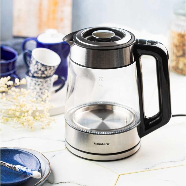 Klausberg, czajnik elektryczny, szklany, 1,7l, LED, RGB, KB-7888
