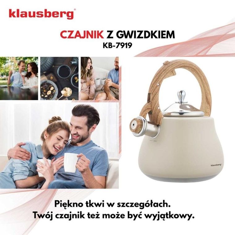 Klausberg, czajnik stalowy z gwizdkiem, 2,8l, KB-7919