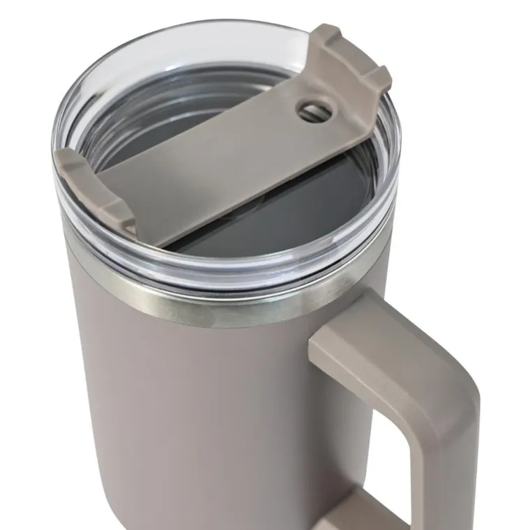 Klausberg, kubek termiczny, z rączką i słomką, stalowy, 1100 ml, kb-7943