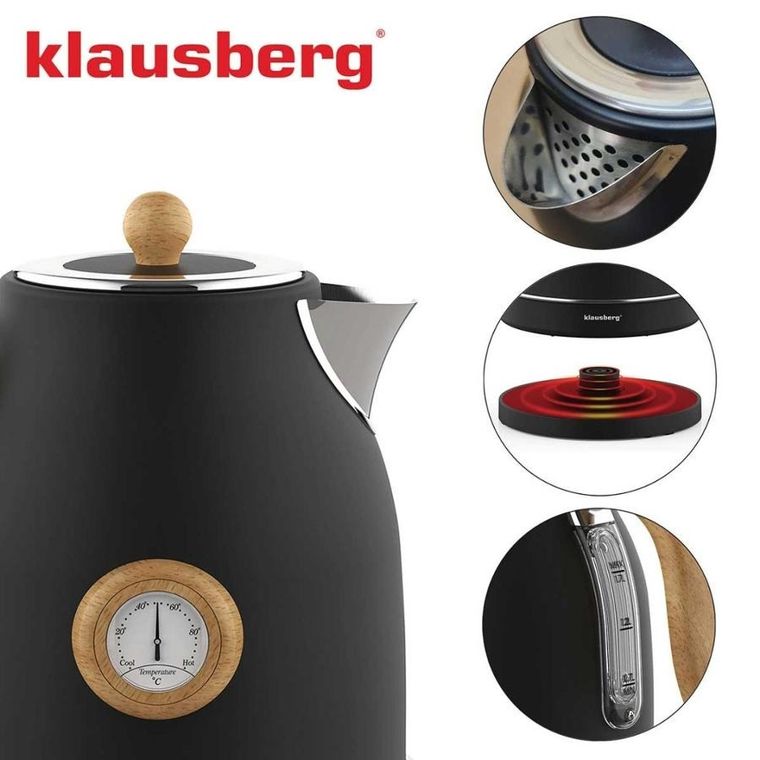 Klausberg, Retro, czajnik elektryczny z termometrem, 1,7l