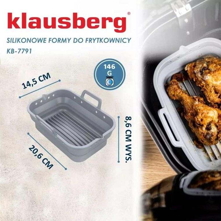 Klausberg, wkład silikonowy do frytownicy, prostokątny, 2 szt.