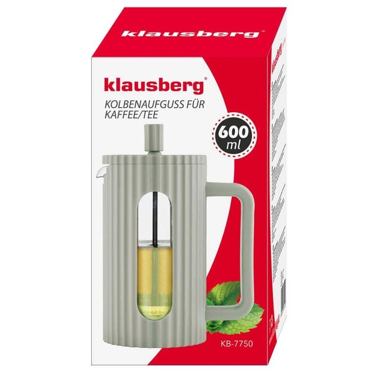 Klausberg, zaparzacz tłokowy do kawy/herbaty, zielony, 600 ml