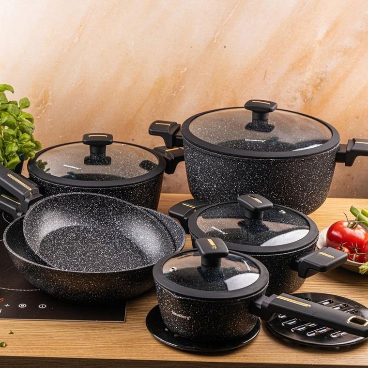 Klausberg, zestaw garnków marmurkowych, 12 elementów, kb-7968