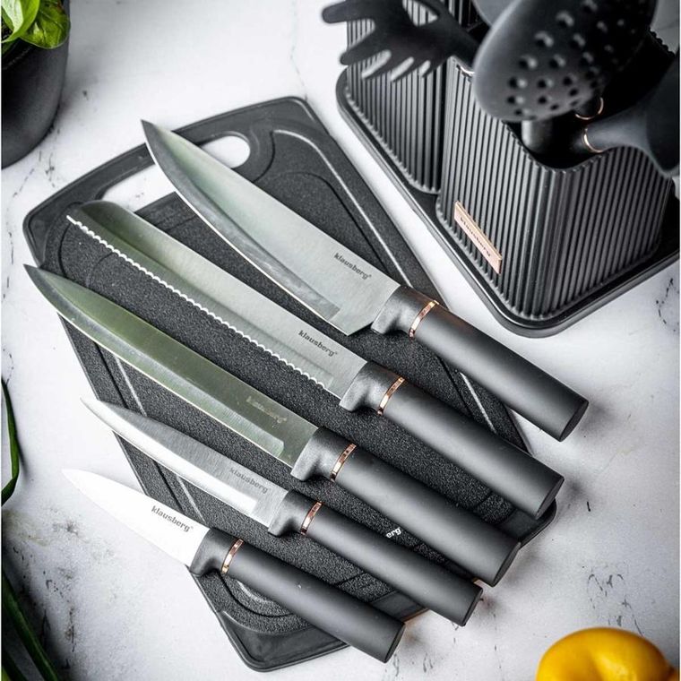Klausberg, zestaw noży i przyborów kuchennych z deską
